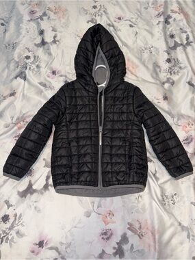 Cat & Jack Black Quilted Hooded Puffer Jacket